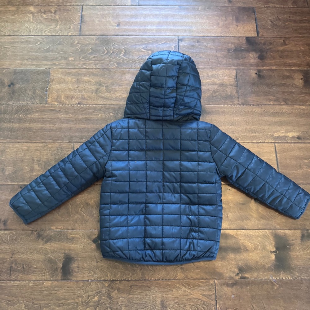 Cat & Jack Toddler Boys Black Quilted Puffer Jacket with Hood 3T - Picture 7 of 8